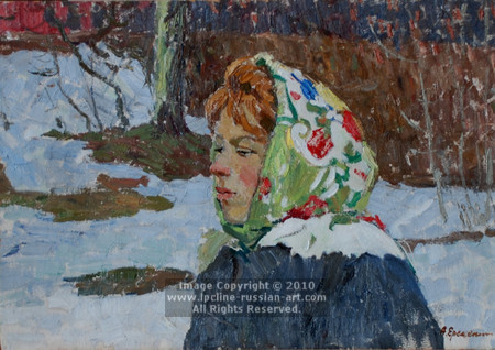 ''Woman In A Green Scarf'' by Alexei Pavlovich Yeryomenko (Eremenko)