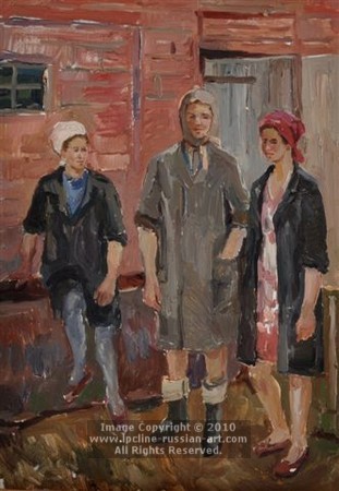 ''Women On The Farm'' by Fyodor Pavlovich Zvonarev
