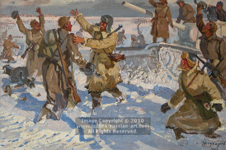 'Meeting of the Two Fronts' by Gregori Andreevich Goncharov