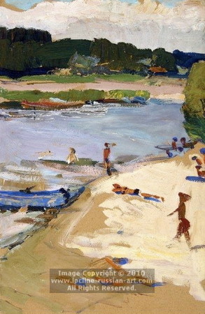 ''On The Beach'' by Sergei Ivanovich Malikov