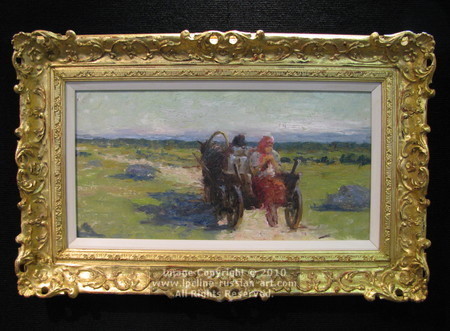 ''Girl On The Wagon'' by Gregori Andreevich Goncharov