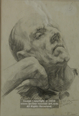 ''Study, tilted Head'' by Victor Andreevich Donskoi