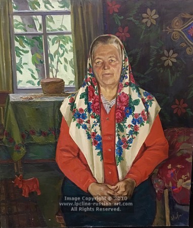 ''Portrait of A Collective Farmworker'' by Victor Ivanovich Zhilin